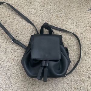 French connection black leather mini backpack